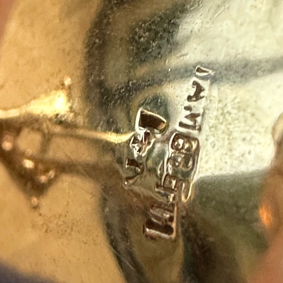 ILLUMINATING ESTATE TAMBETTI 14K BEZELED CABOCHON AQUAMARINE CLIP ON EARRINGS - Picture 7 of 12